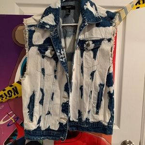 tie dye muscle jean jacket